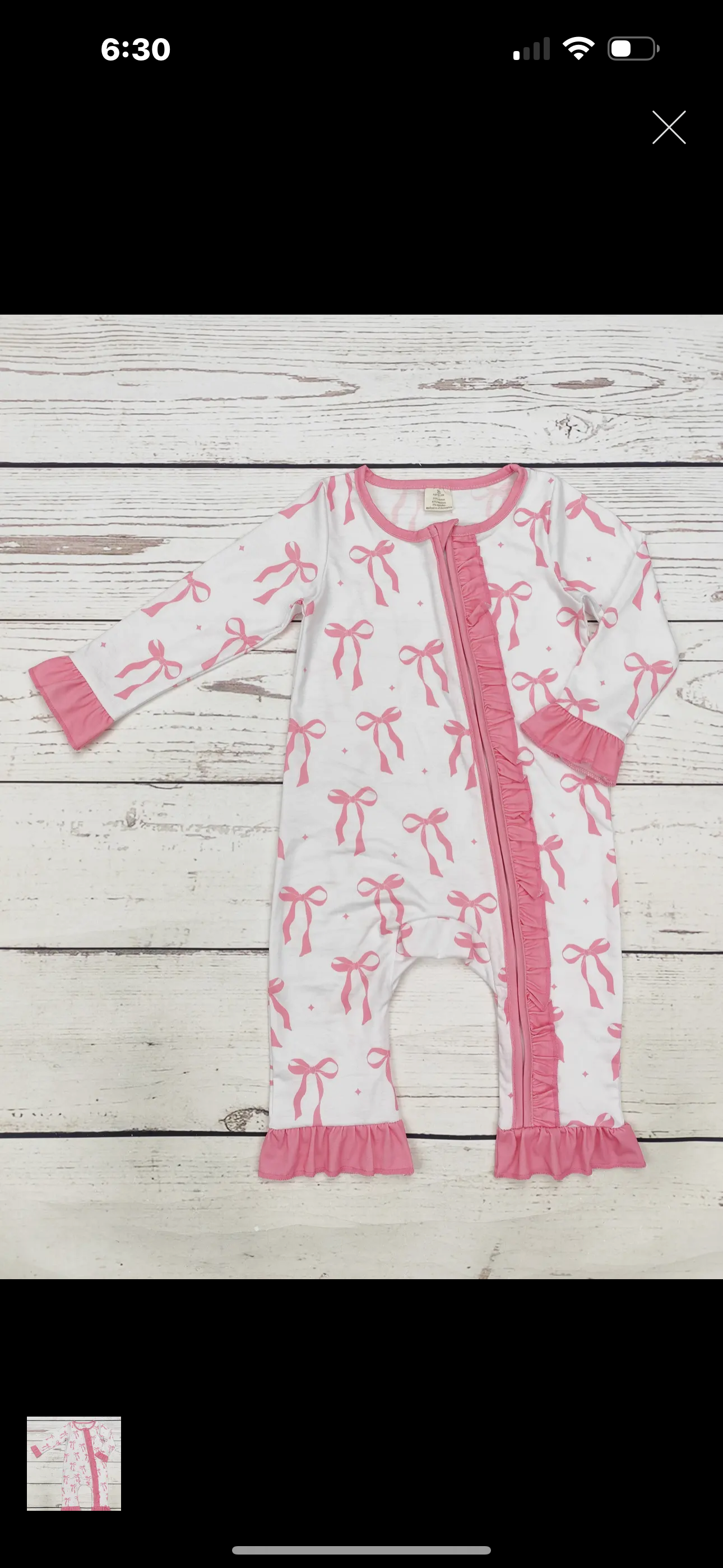 Girl’s Bow Ruffle Zip Up Pajama