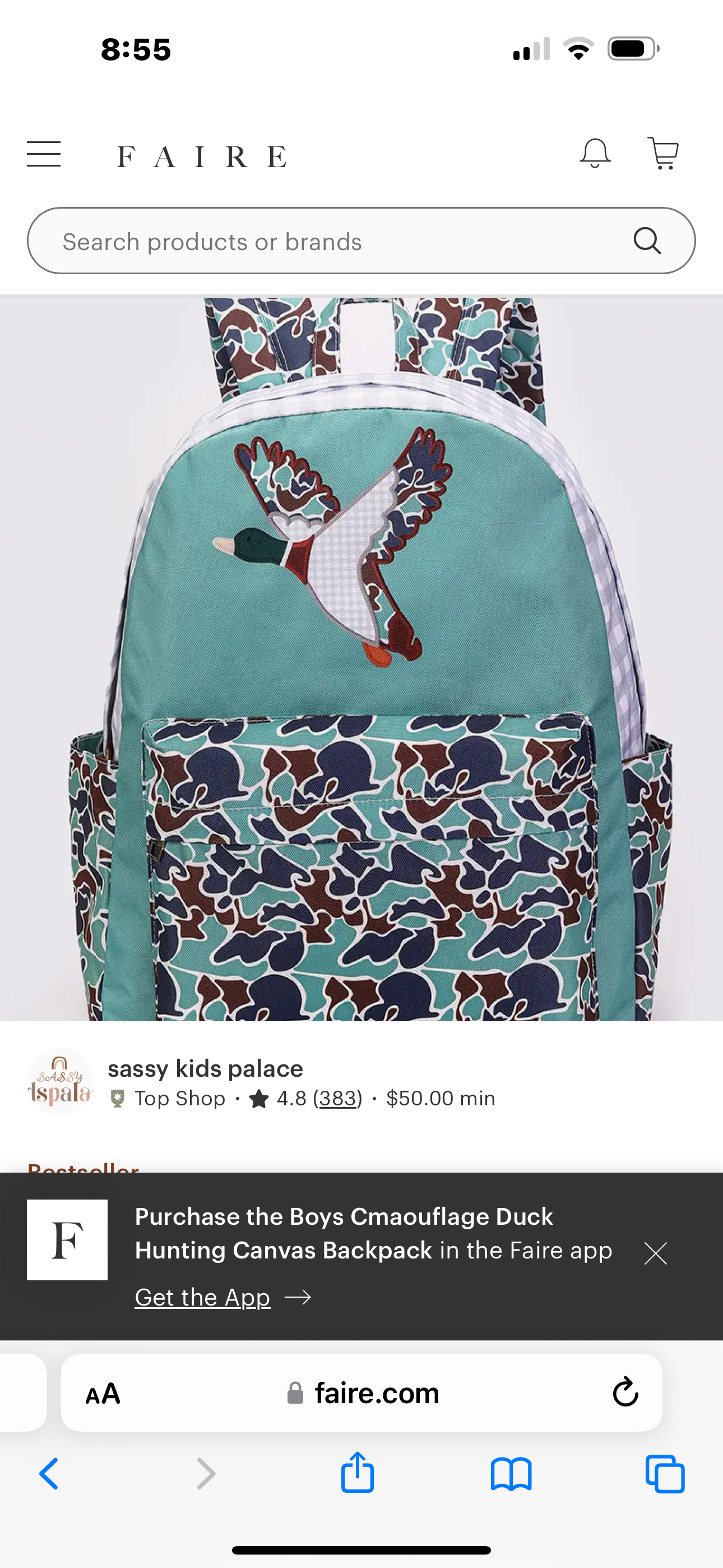 Boy’s Duck Bookbag