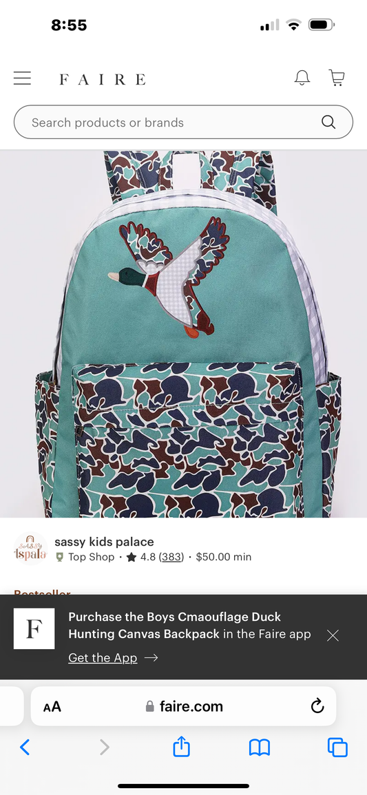 Boy’s Duck Bookbag