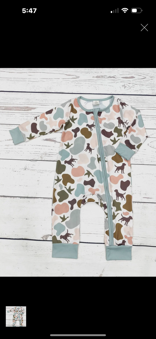 Camo duck and dog bamboo pajamas
